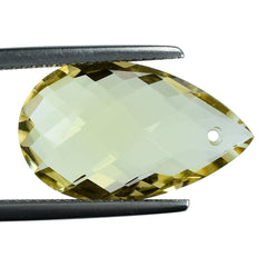 LEMON QUARTZ BRIOLETTE PEAR (FULL DRILL) 20X12MM 8.31CTS.