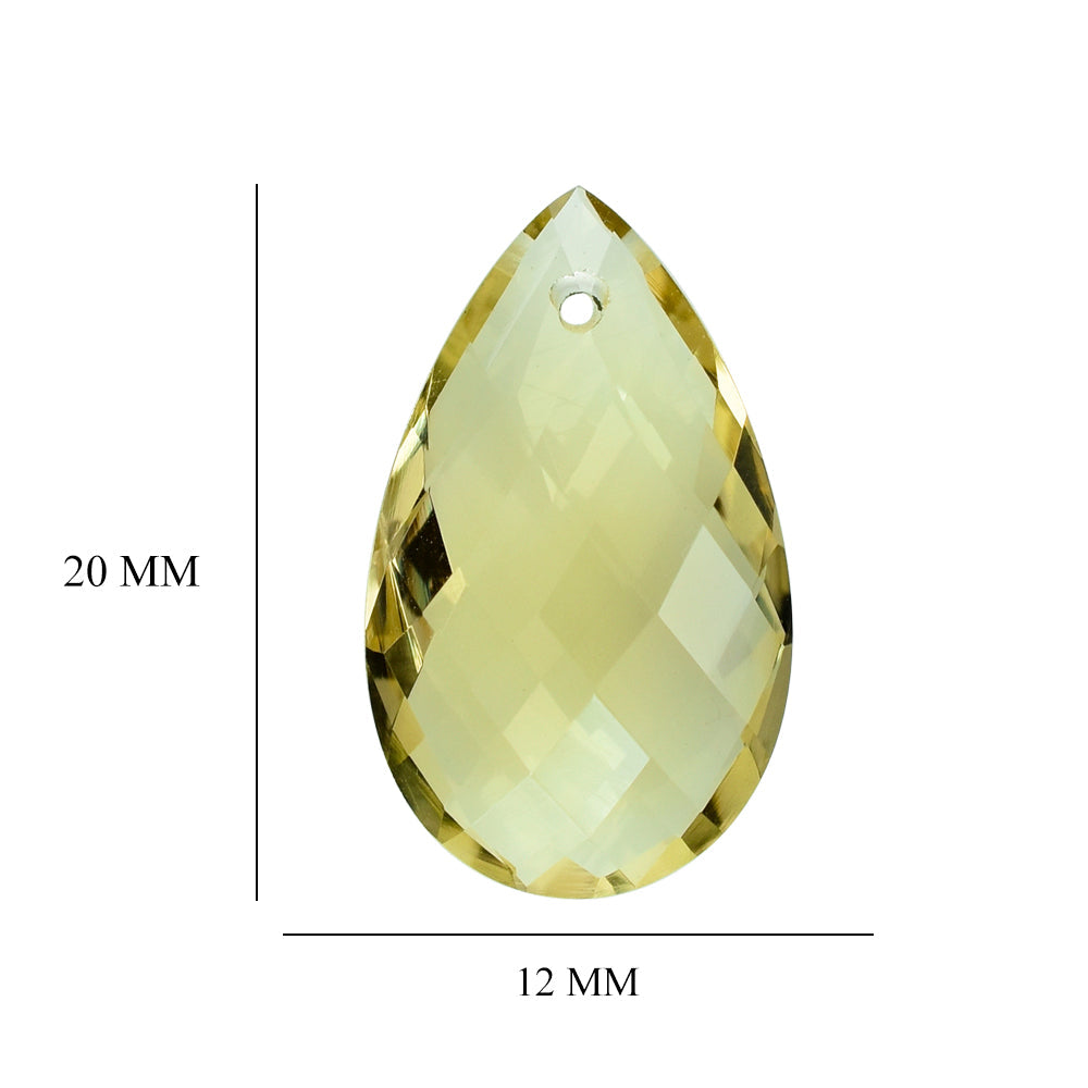 LEMON QUARTZ BRIOLETTE PEAR (FULL DRILL) 20X12MM 8.31CTS.