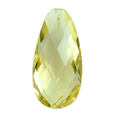 LEMON QUARTZ BRIOLETTE PEAR (HALF DRILL) 16X8MM 5.18CTS.