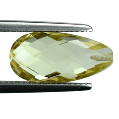 LEMON QUARTZ BRIOLETTE PEAR (HALF DRILL) 16X8MM 5.18CTS.