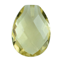 LEMON QUARTZ BRIOLETTE PEAR (HALF DRILL) 12X9MM 3.47CTS.