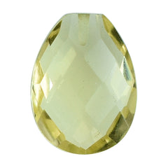 LEMON QUARTZ BRIOLETTE PEAR (HALF DRILL) 12X9MM 3.47CTS.