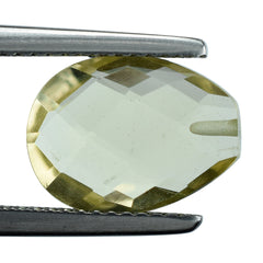 LEMON QUARTZ BRIOLETTE PEAR (HALF DRILL) 12X9MM 3.47CTS.