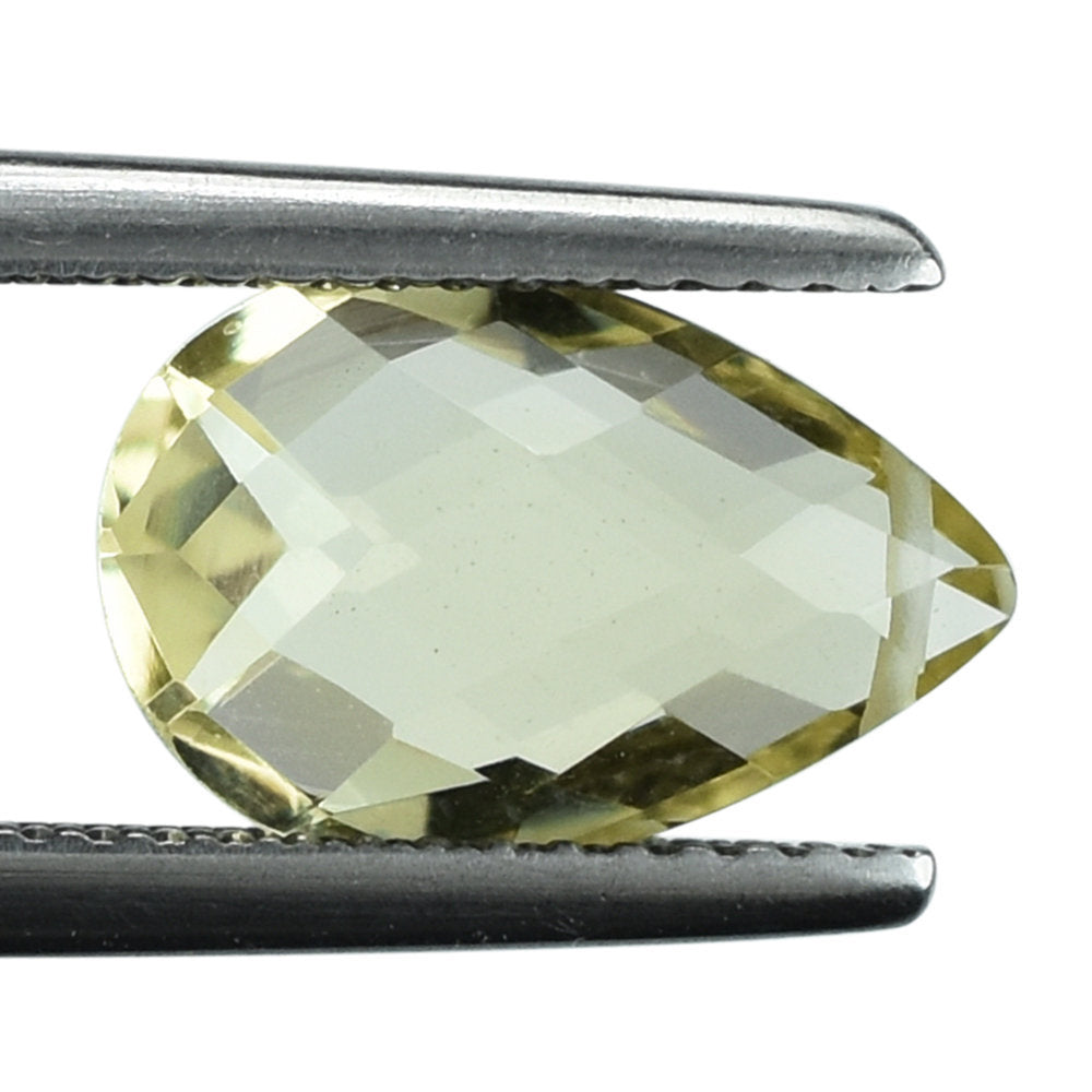 LEMON QUARTZ BRIOLETTE PEAR (FULL DRILL) 12X8MM 2.88CTS.