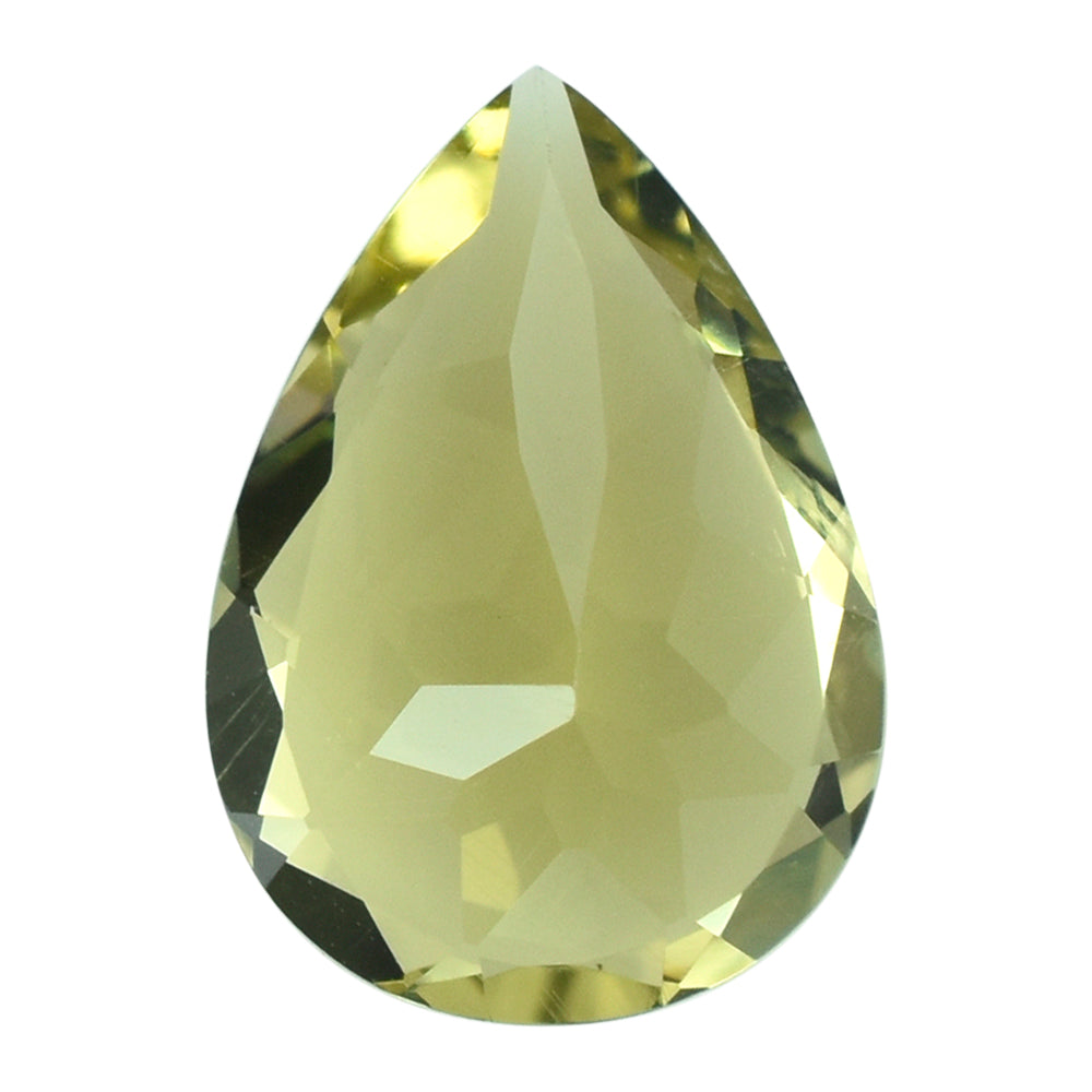 LEMON QUARTZ CUT PEAR 14X10MM 4.45CTS.