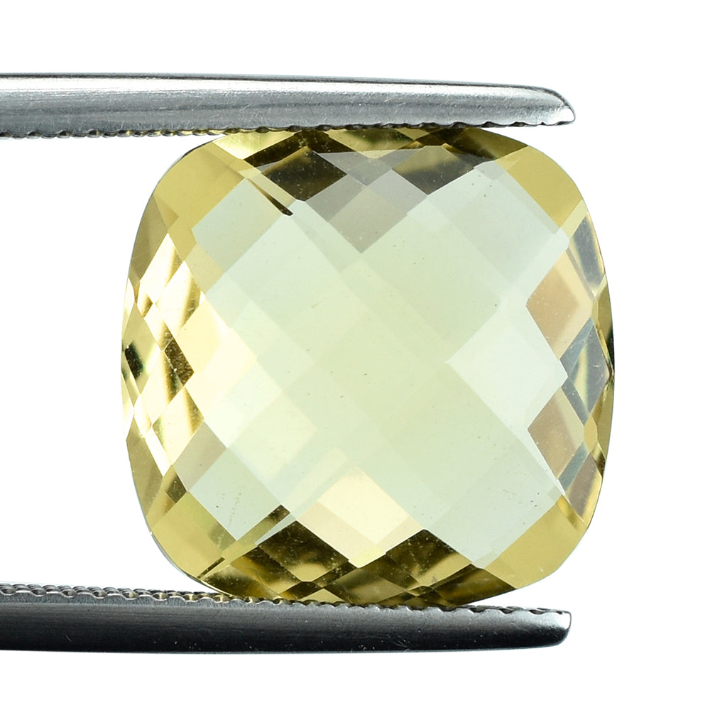 LEMON QUARTZ BRIOLETTE CUSHION 14MM 8.78CTS.
