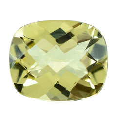 LEMON QUARTZ CHECKER CUT CUSHION 12X10MM 4.27CTS.