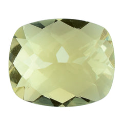 LEMON QUARTZ CHECKER CUT CUSHION 12X10MM 4.27CTS.