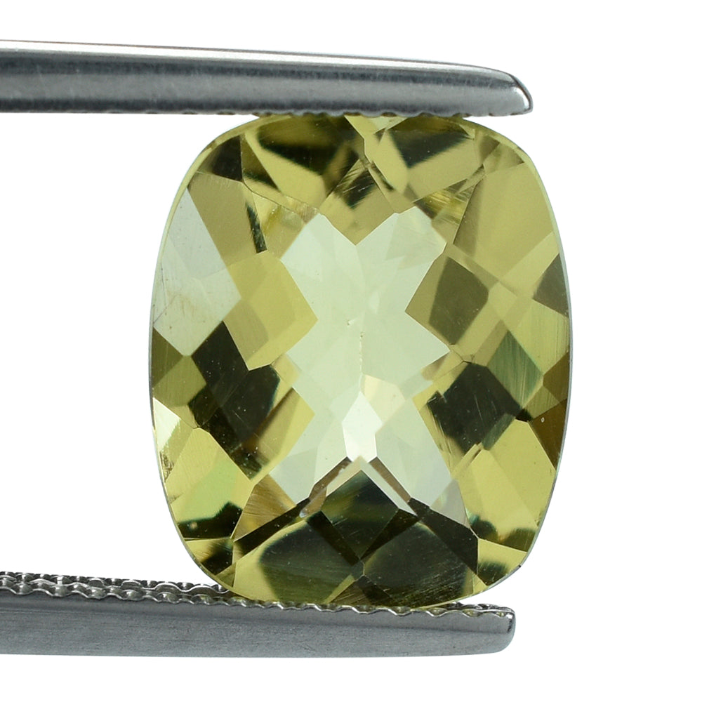 LEMON QUARTZ CHECKER CUT CUSHION 12X10MM 4.27CTS.