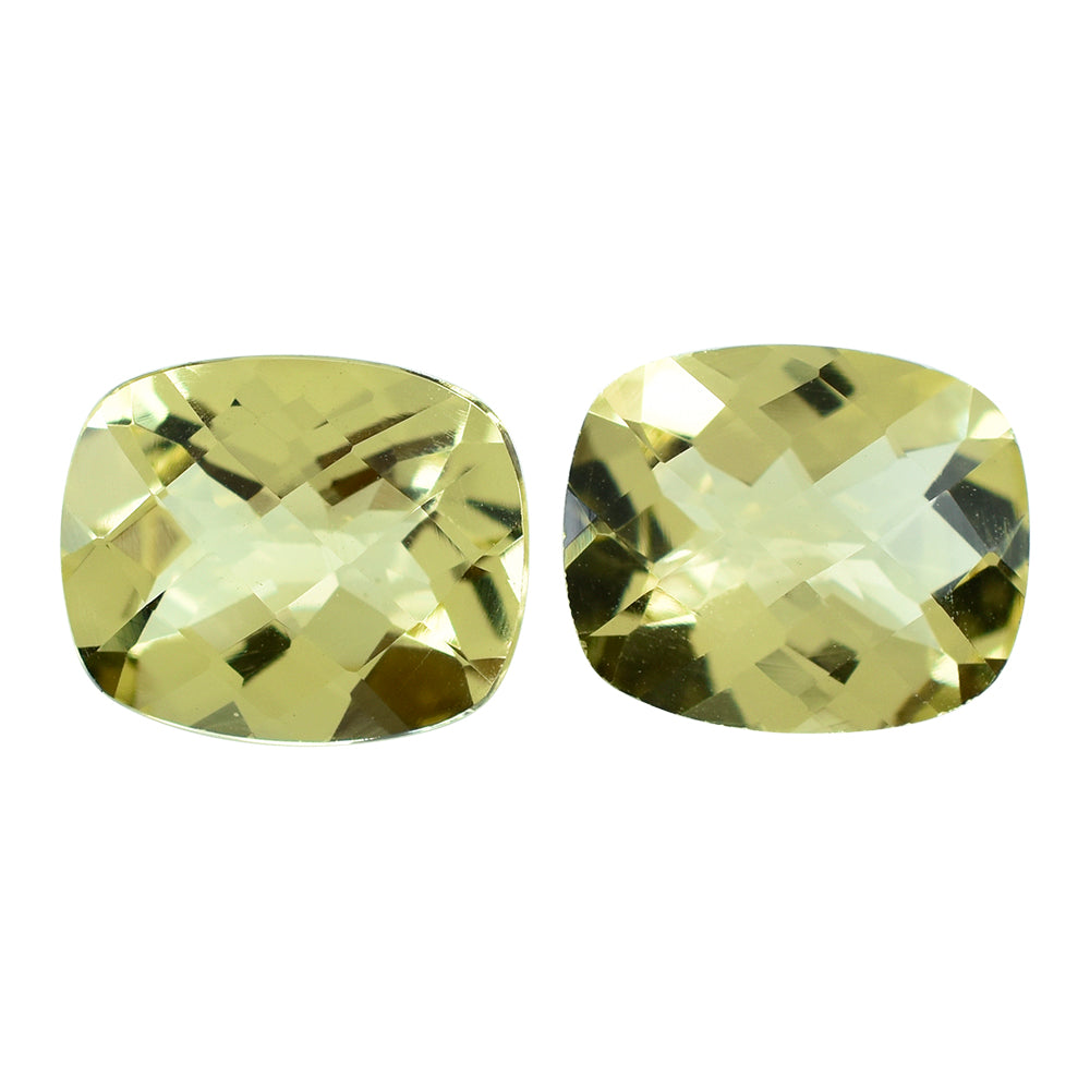 LEMON QUARTZ CHECKER CUT CUSHION 12X10MM 4.27CTS.