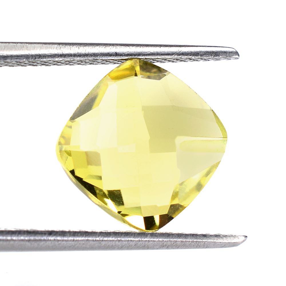 LEMON QUARTZ BRIOLETTE CUSHION (HALF DRILL) 10MM 3.71 Cts.