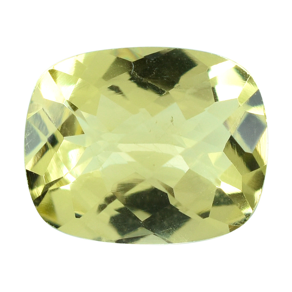 LEMON QUARTZ CHECKER CUT CUSHION 11X9MM 3.25CTS.