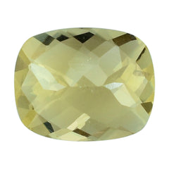 LEMON QUARTZ CHECKER CUT CUSHION 11X9MM 3.25CTS.