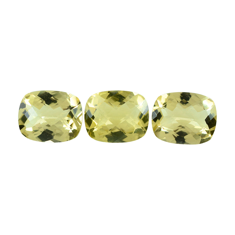 LEMON QUARTZ CHECKER CUT CUSHION 11X9MM 3.25CTS.