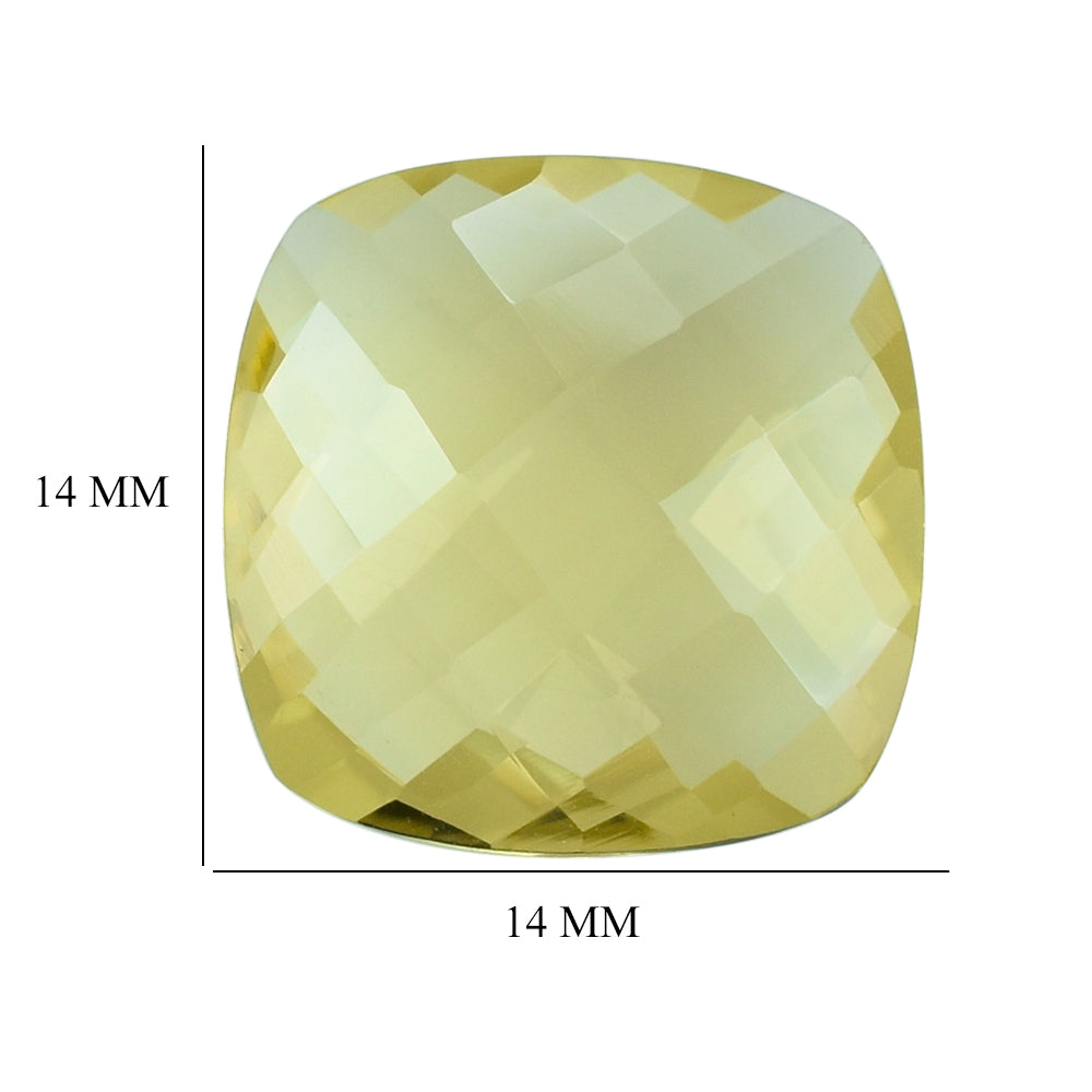 LEMON QUARTZ BRIOLETTE CUSHION 14MM 7.80CTS.