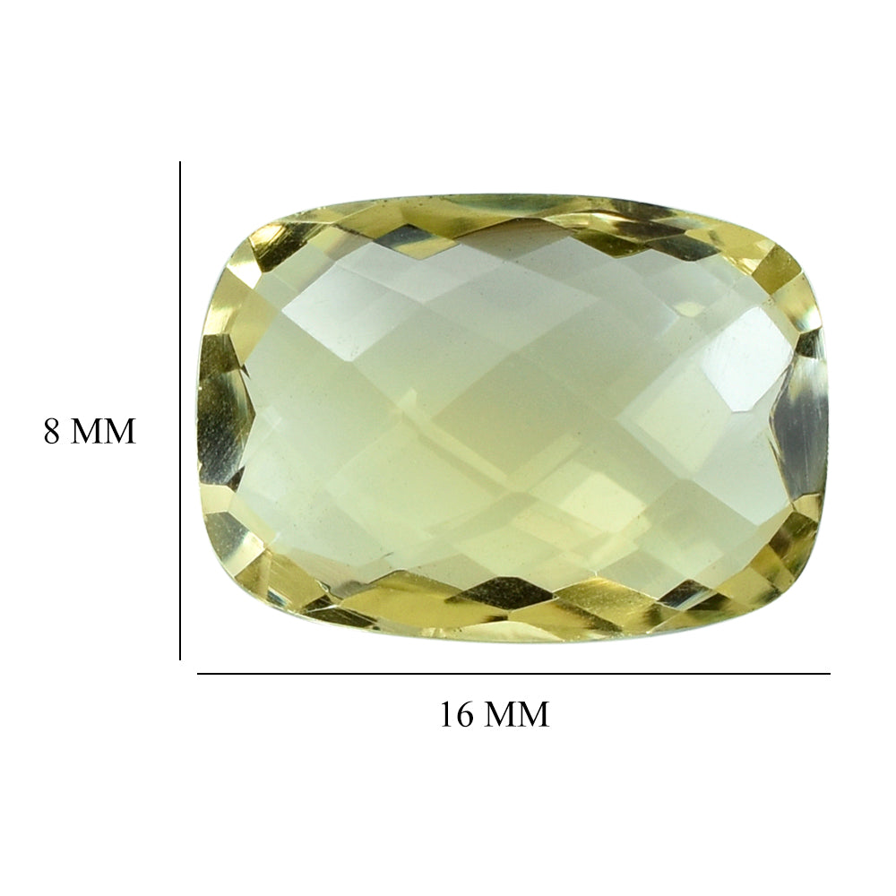 LEMON QUARTZ BRIOLETTE CUSHION 14X10MM 5.30CTS.