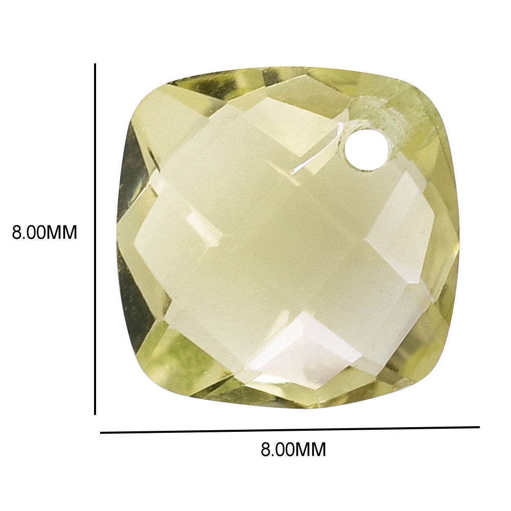 LEMON QUARTZ BRIOLETTE CUSHION (FULL DRILL) 8MM 1.97CTS.
