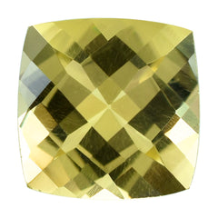 LEMON QUARTZ CHECKER CUT CUSHION 10MM 4.17CTS.