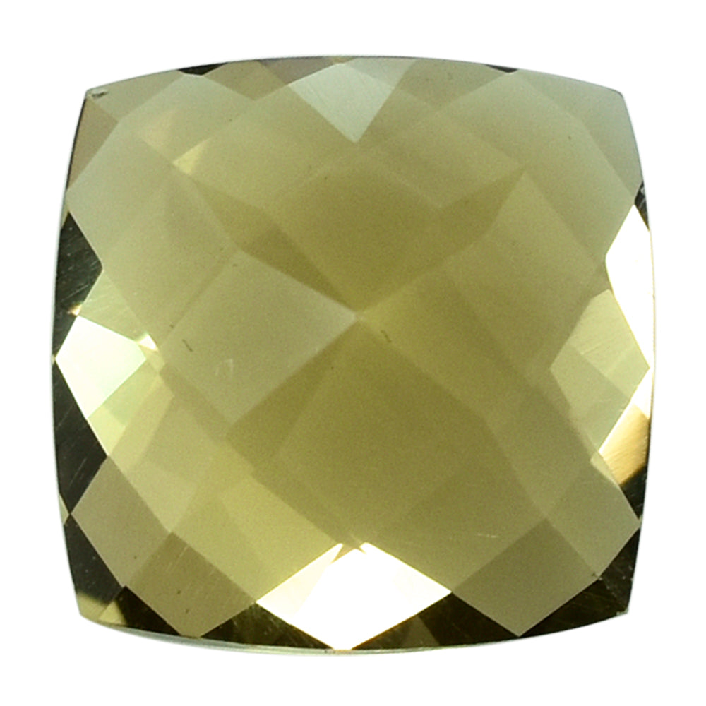 LEMON QUARTZ CHECKER CUT CUSHION 10MM 4.17CTS.