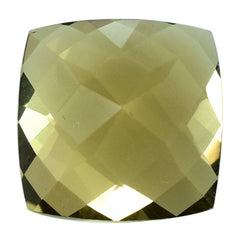 LEMON QUARTZ CHECKER CUT CUSHION 10MM 4.17CTS.