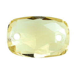 LEMON QUARTZ ROSE CUT BRIOLETTE CUSHION (TWO FULL DRILL) 12X8MM 3.34 Cts.