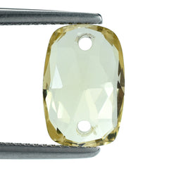 LEMON QUARTZ ROSE CUT BRIOLETTE CUSHION (TWO FULL DRILL) 12X8MM 3.34 Cts.