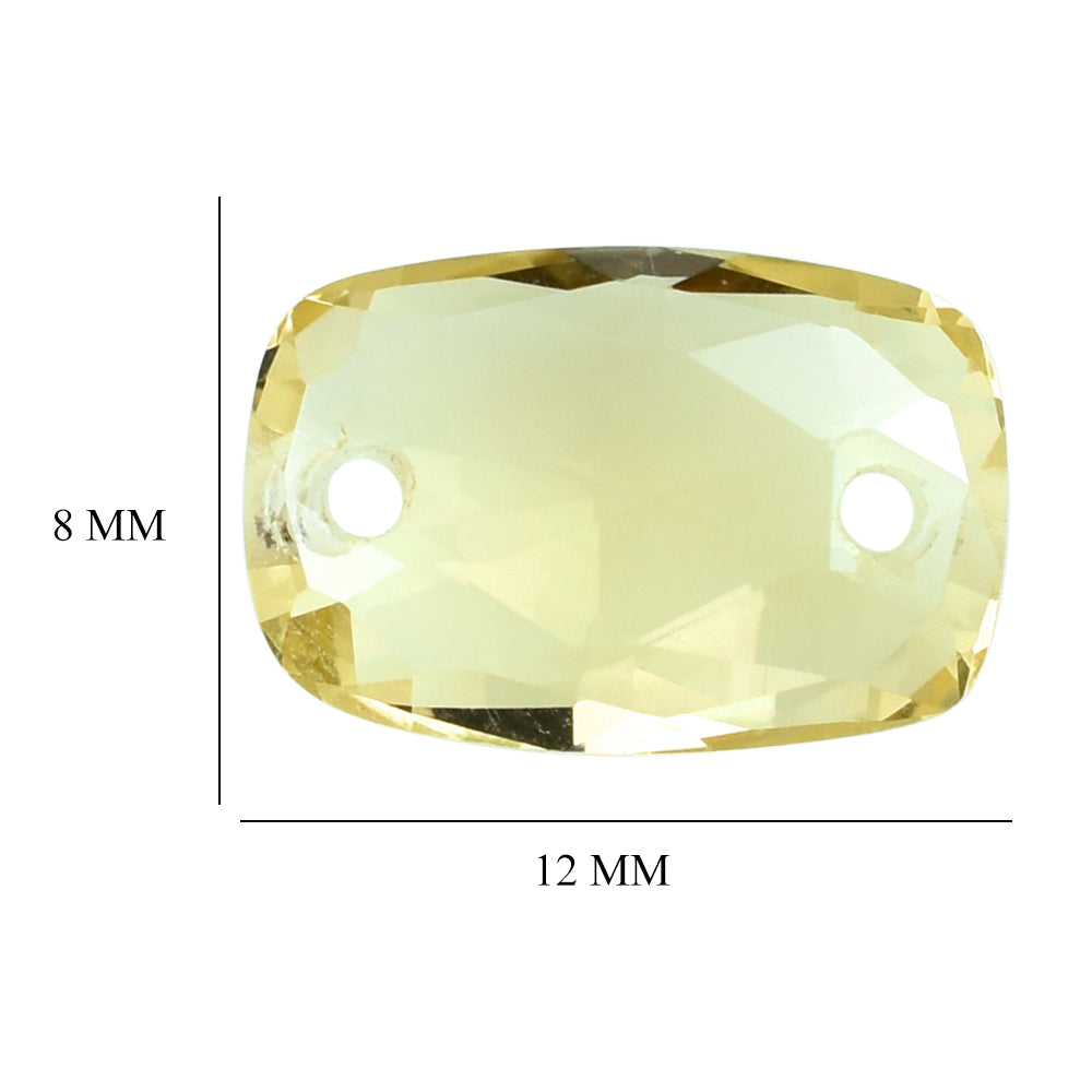 LEMON QUARTZ ROSE CUT BRIOLETTE CUSHION (TWO FULL DRILL) 12X8MM 3.34 Cts.