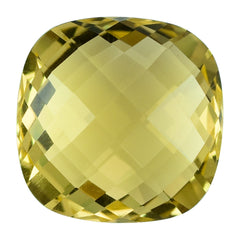 LEMON QUARTZ BRIOLETTE CUSHION (GREEN-GOLD) 18MM 20.55CTS.
