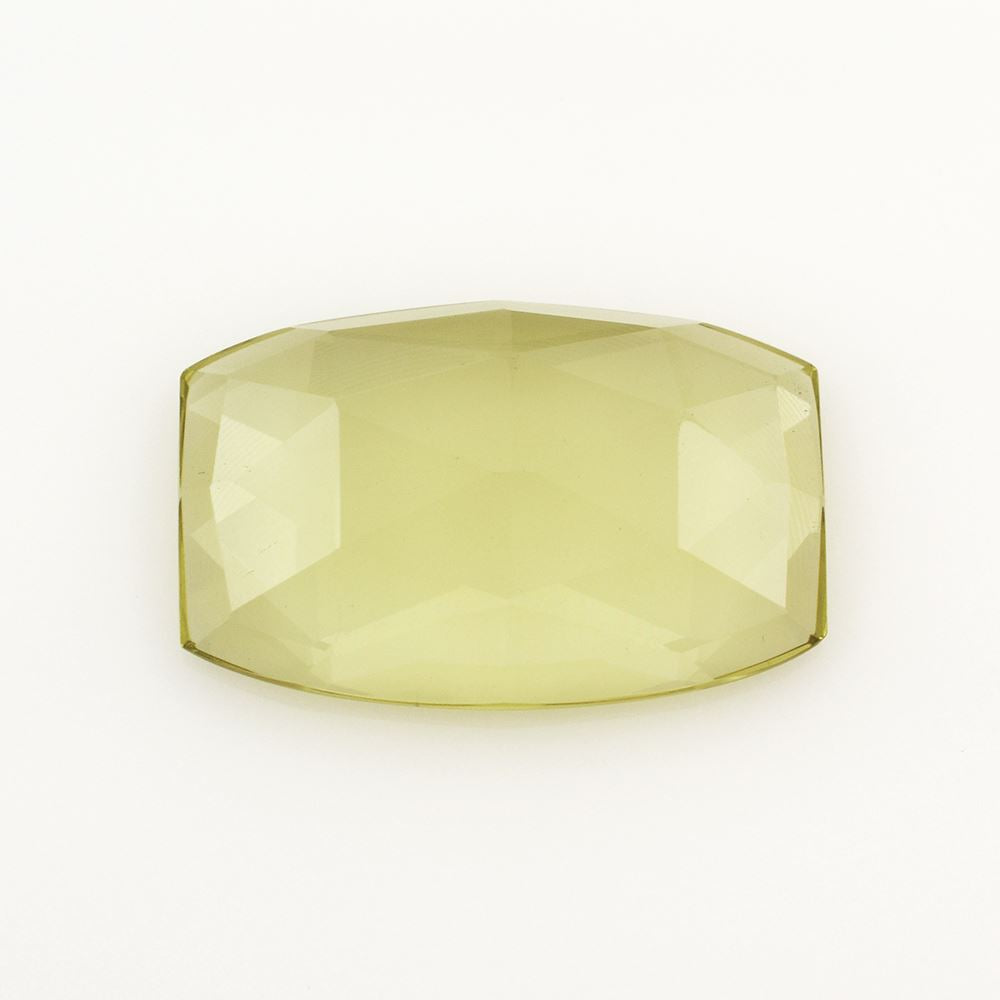 LEMON QUARTZ ROSE CUT BRIOLETTE CUSHION CAB 20.50X13.50MM 10.35CTS.