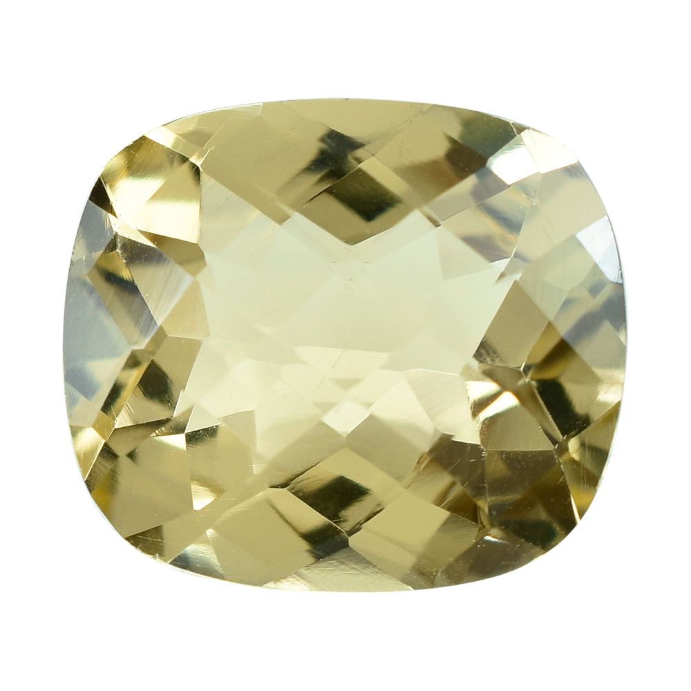LEMON QUARTZ CHECKER CUT CUSHION 16X14MM 11.15CTS.