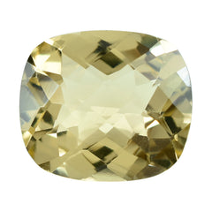 LEMON QUARTZ CHECKER CUT CUSHION 16X14MM 11.15CTS.