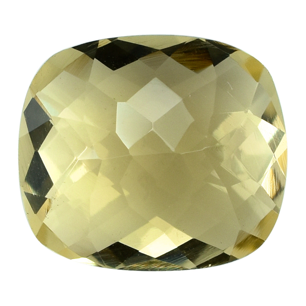 LEMON QUARTZ CHECKER CUT CUSHION 16X14MM 11.15CTS.