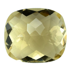 LEMON QUARTZ CHECKER CUT CUSHION 16X14MM 11.15CTS.