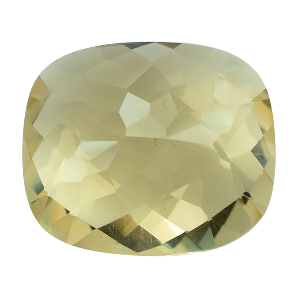 LEMON QUARTZ CHECKER CUT CUSHION 14X12MM 7.12CTS.
