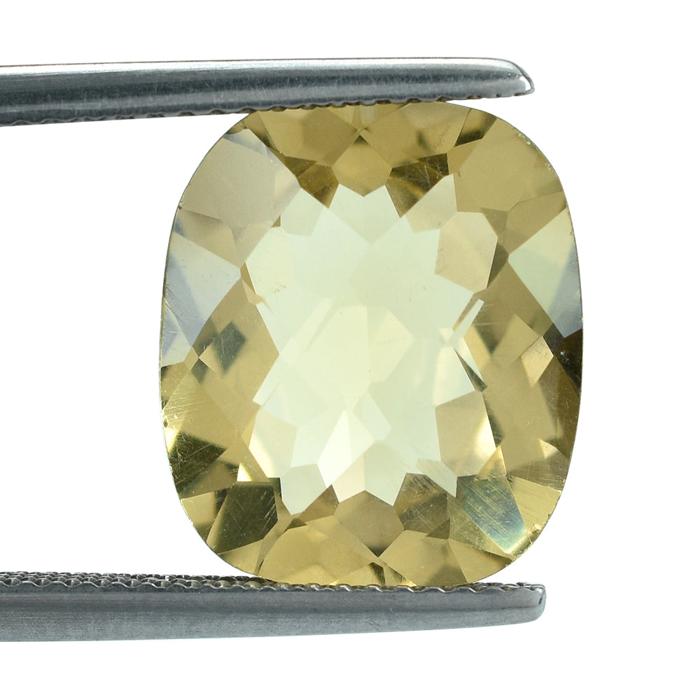 LEMON QUARTZ CHECKER CUT CUSHION 14X12MM 7.12CTS.