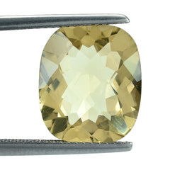 LEMON QUARTZ CHECKER CUT CUSHION 14X12MM 7.12CTS.
