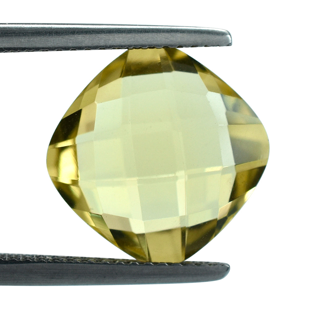 LEMON QUARTZ BRIOLETTE CUSHION 12MM 6.21CTS.