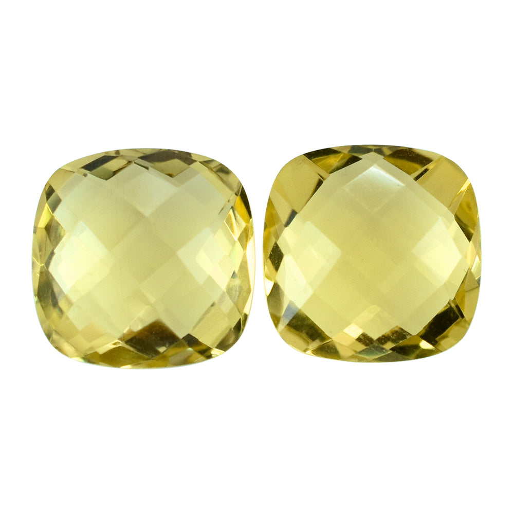 LEMON QUARTZ BRIOLETTE CUSHION 12MM 6.21CTS.