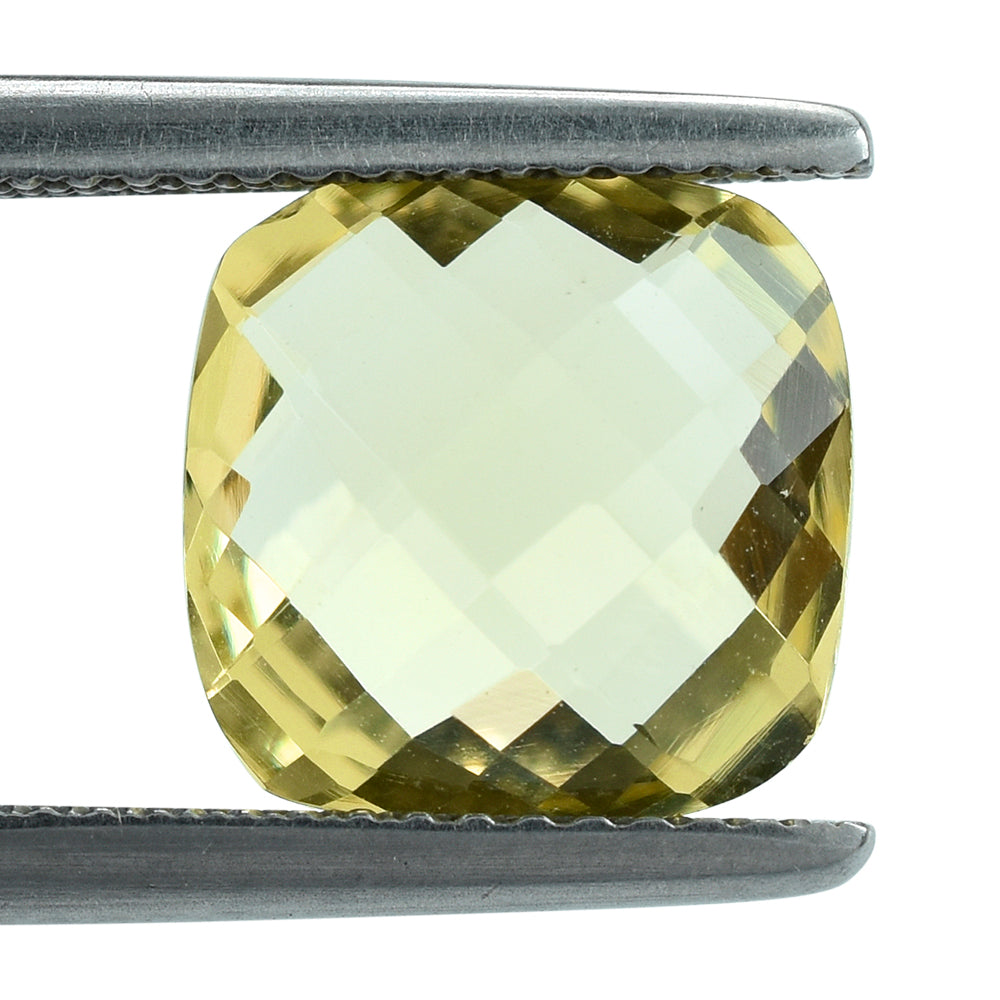 LEMON QUARTZ BRIOLETTE CUSHION 10MM 3.66CTS.