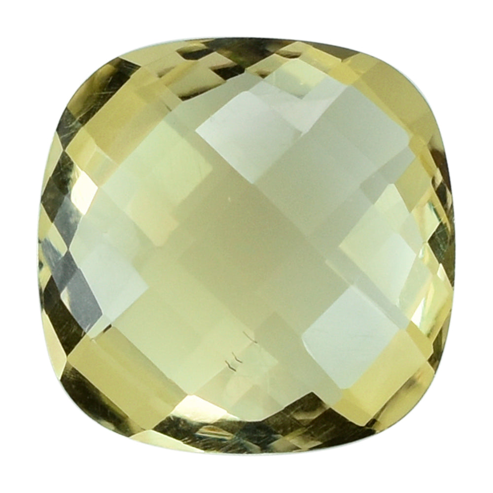 LEMON QUARTZ BRIOLETTE CUSHION 12MM 6.31CTS.