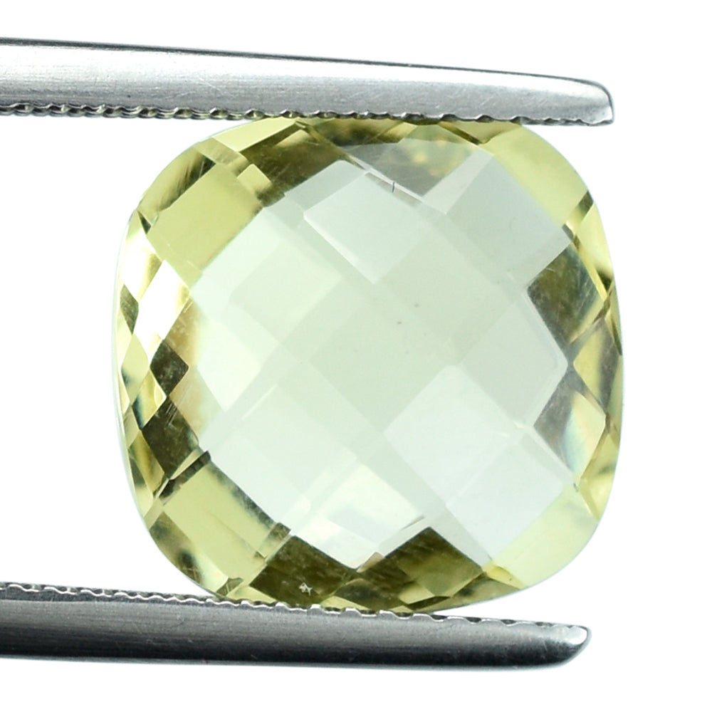 LEMON QUARTZ BRIOLETTE CUSHION 12MM 6.31CTS.