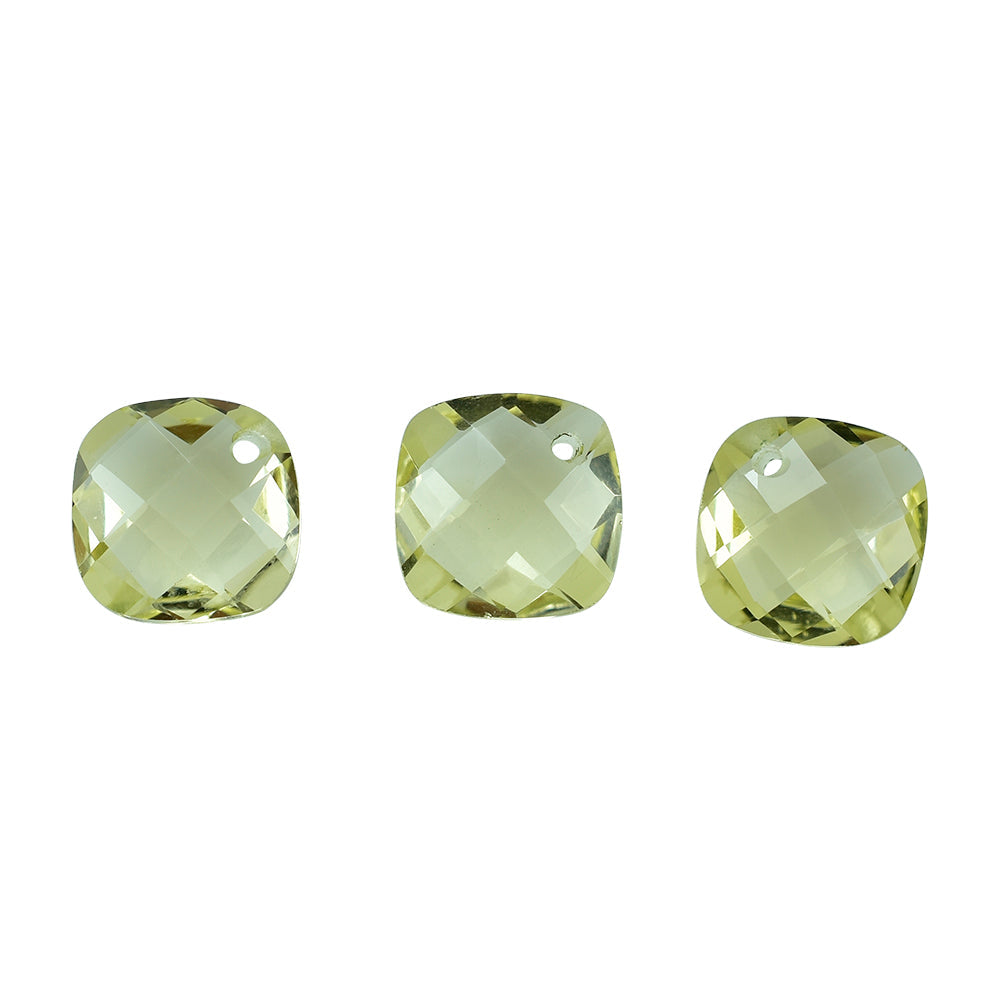 LEMON QUARTZ BRIOLETTE CUSHION (FULL DRILL) 10MM 3.30 Cts.