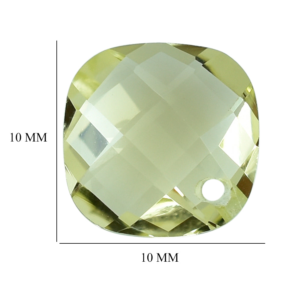 LEMON QUARTZ BRIOLETTE CUSHION (FULL DRILL) 10MM 3.30 Cts.