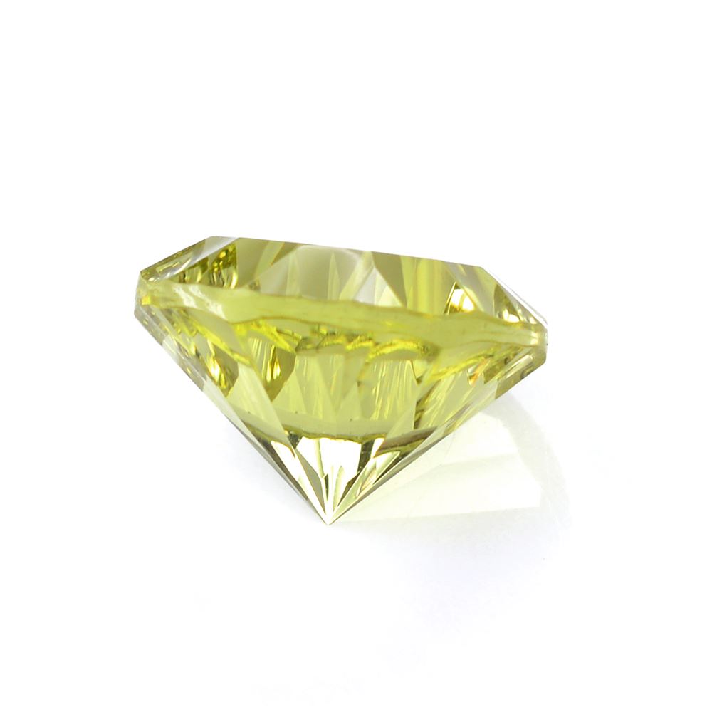 LEMON QUARTZ CONCAVE STRAIGHT FACET ROUND (#77) 14MM 8.43 Cts.