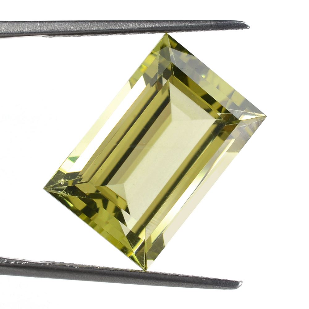 LEMON QUARTZ CUT BAGUETTE (GREEN GOLD) 18X12MM 13.67 Cts.
