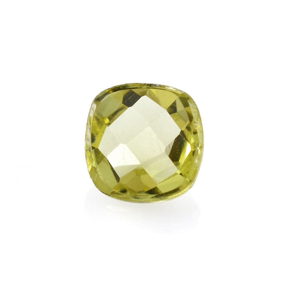 LEMON QUARTZ CHECKER CUT CUSHION CAB 7MM 1.38 Cts.