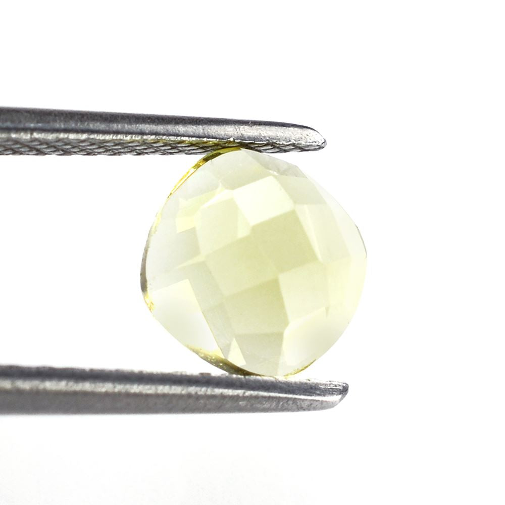LEMON QUARTZ CHECKER CUT CUSHION CAB 7MM 1.38 Cts.