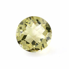 LEMON QUARTZ CHECKER CUT ROUND 11MM 4.27 Cts.