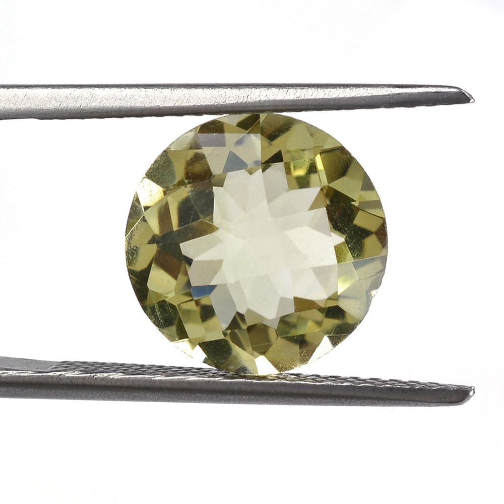 LEMON QUARTZ CHECKER CUT ROUND 11MM 4.27 Cts.