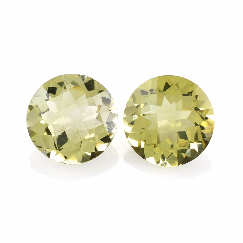 LEMON QUARTZ CHECKER CUT ROUND 11MM 4.27 Cts.